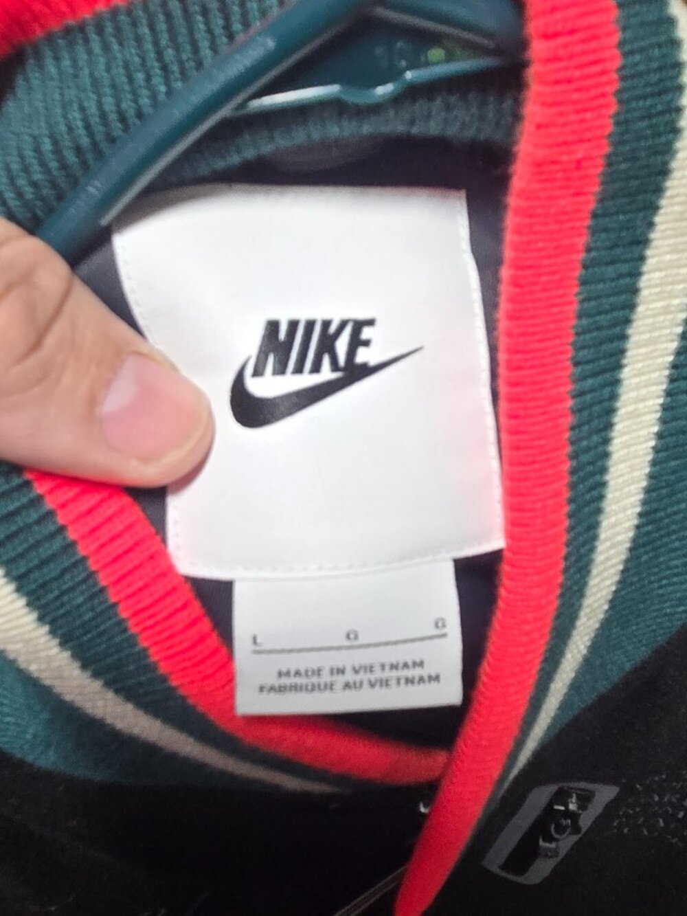 π₯ Rare Nike NSW Liverpool FC Destroyer Varsity Jacket Leather Sleeve Bomber NWT - Picture 2 of 6